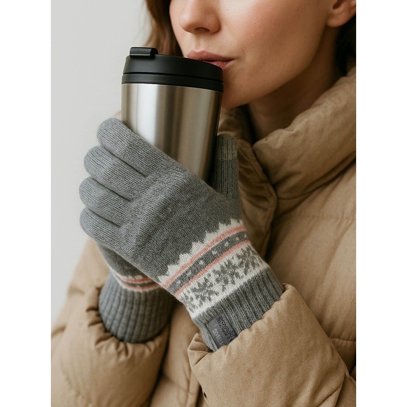 Totes Grey Toasties Ladies Stretch Knitted SmarTouch Gloves