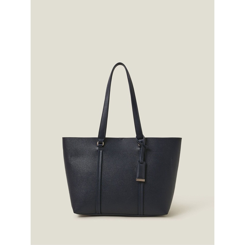 Accessorize Blue Faux Leather Tote Bag