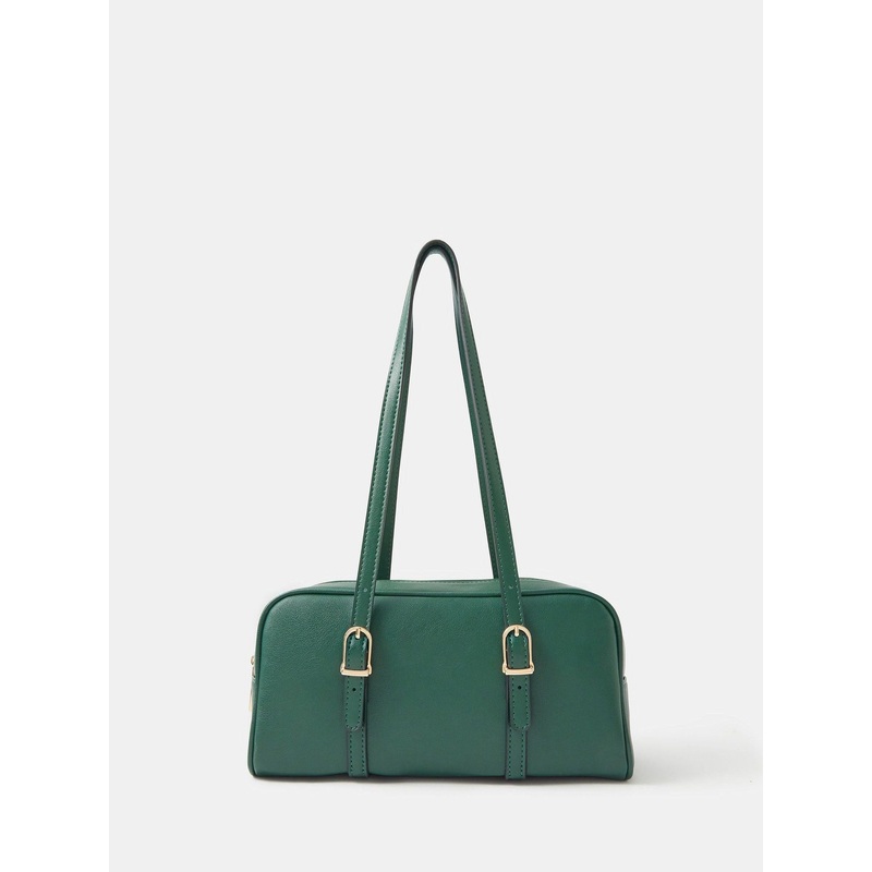 Accessorize Green Buckle Strap Bowler Bag