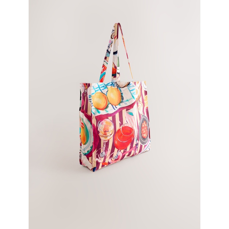 Stripe Restaurant Table 100% Cotton Shopper Bag
