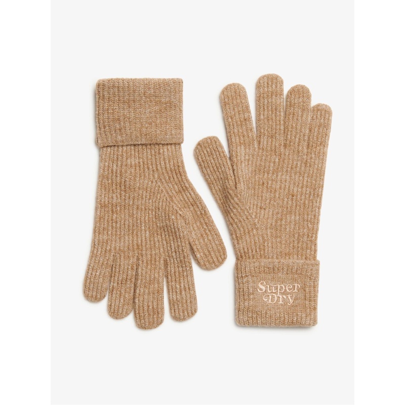 Superdry Toasted Coconut Brown Soft Rib Knit Gloves