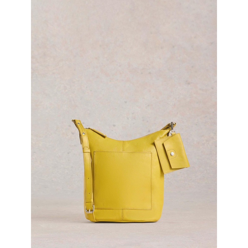 White Stuff Yellow Fern Leather Cross-Body Bag
