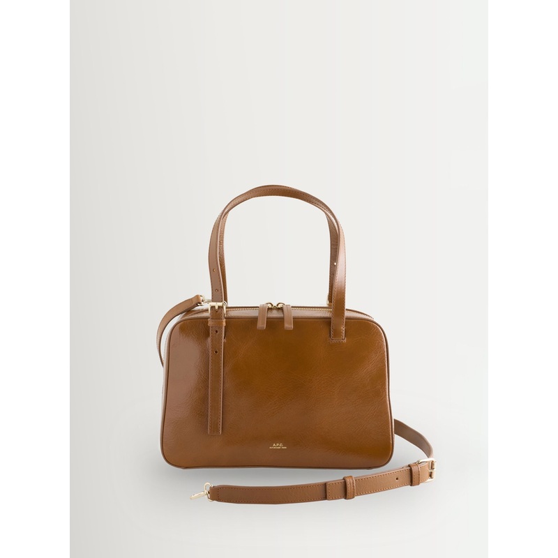 A.P.C. Tan Brown Virginie Box Bag