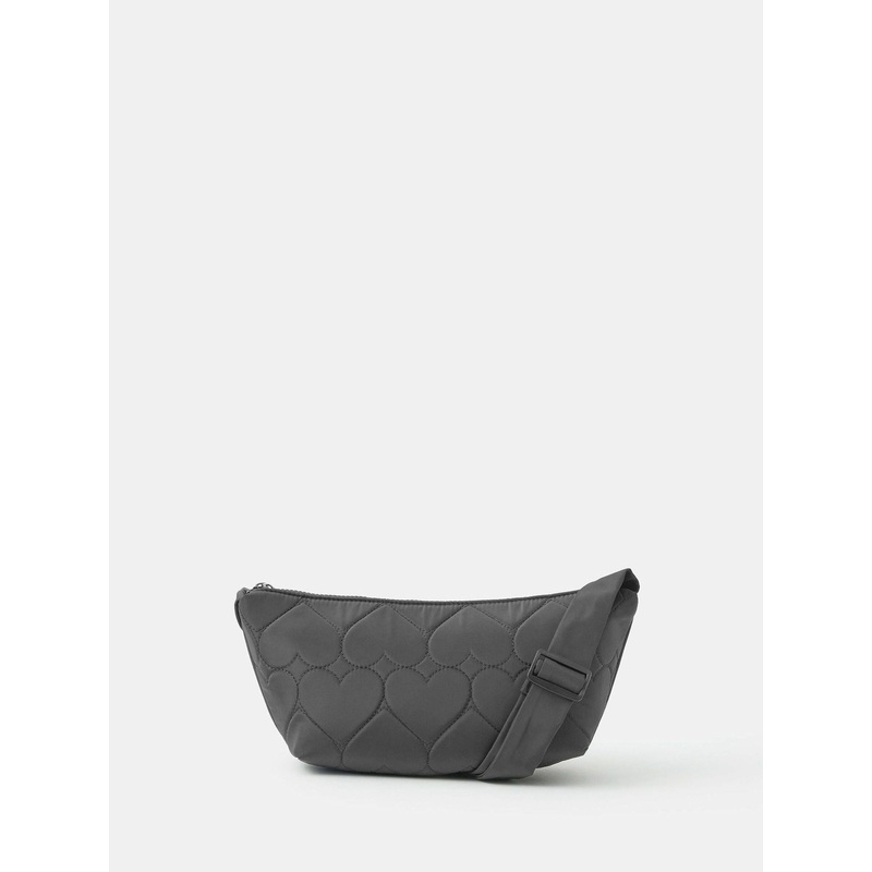 Accessorize Black Heart Quilted Sling Cross-Body Bag