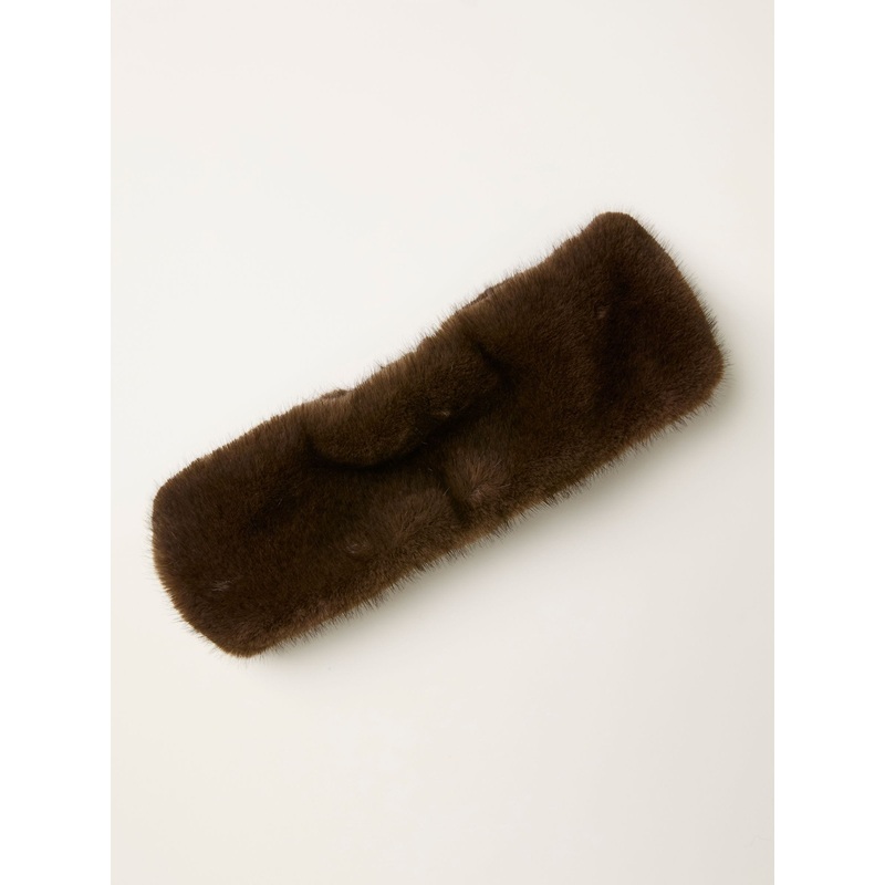 FatFace Chocolate Brown Faux Fur Headband