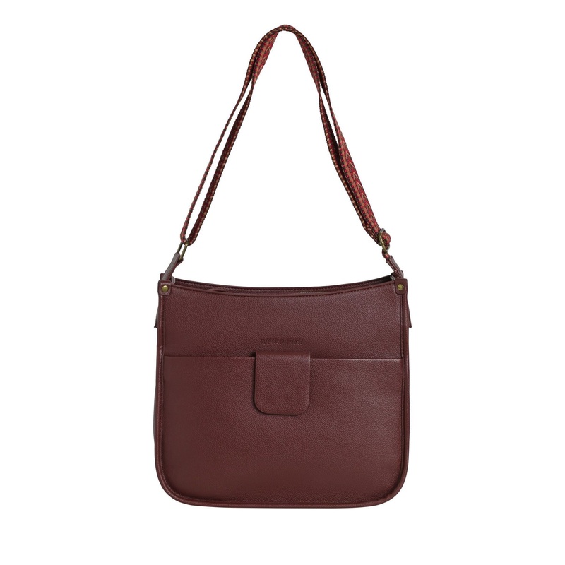 Weird Fish Brown Javana Cross Body Saddle Bag