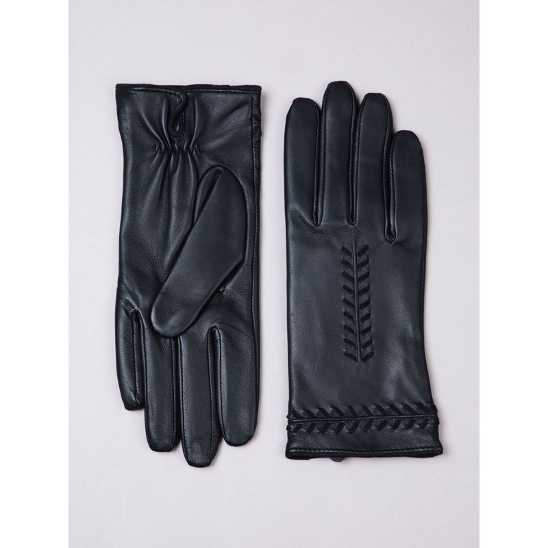 Lakeland Leather Black Suzie Stitch Detail Gloves