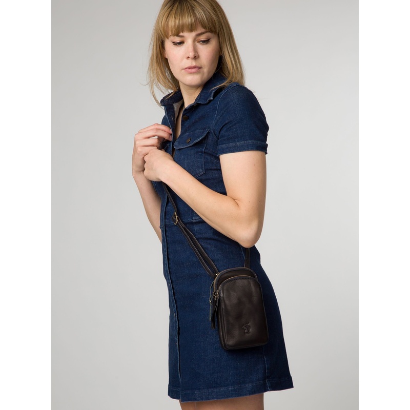 ‘Leia’ Leather Cross-Body Phone Bag