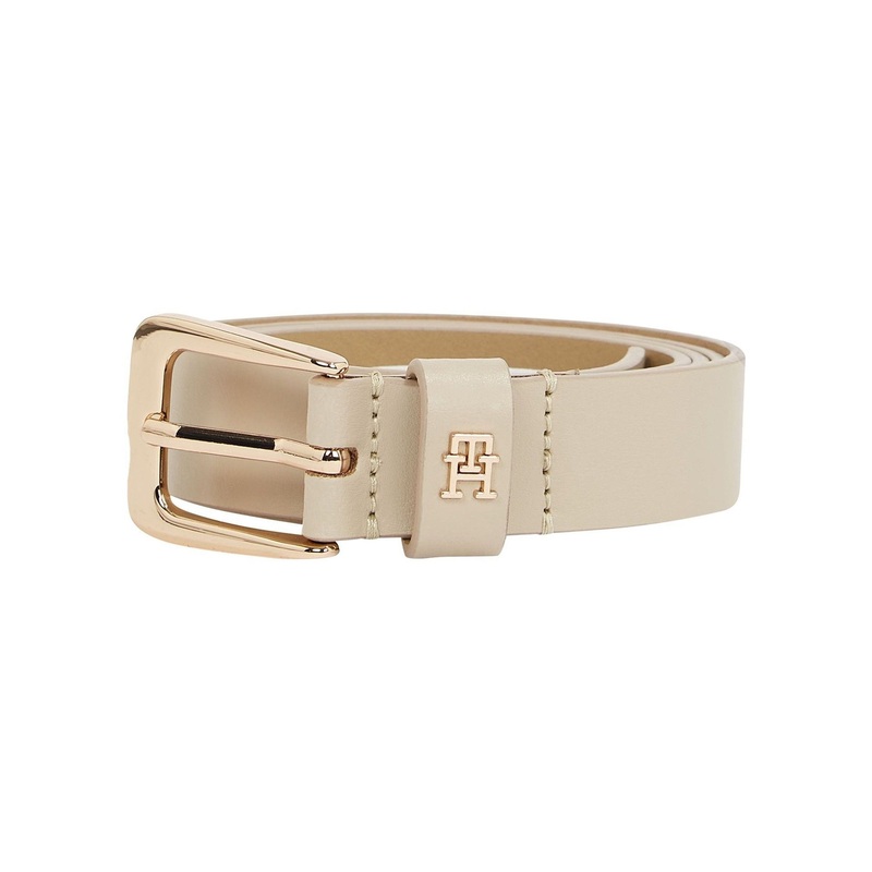 Tommy Hilfiger Natural Monogram Leather Belt