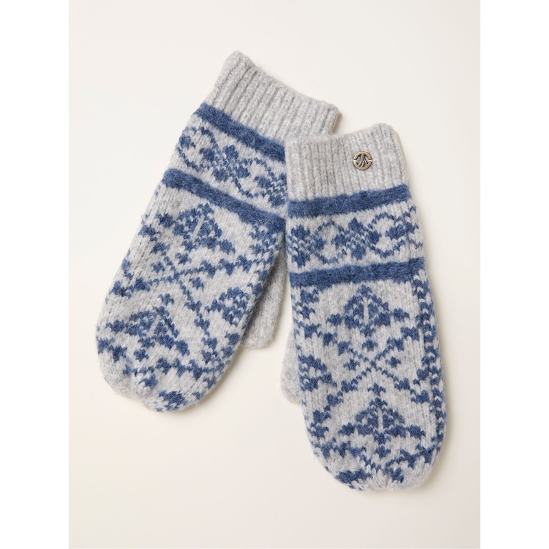FatFace Grey Pattern Mittens