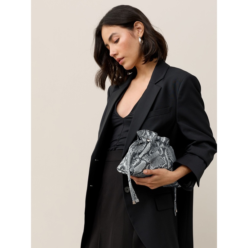 Snake Ruched Clutch Bag