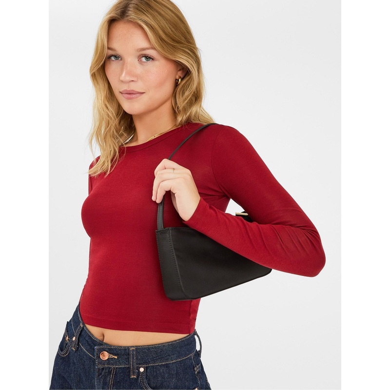 Accessorize Black Satin Shoulder Bag