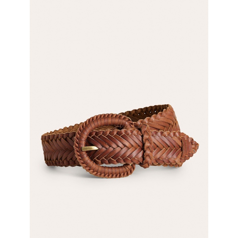 Boden Brown Woven Leather Belt
