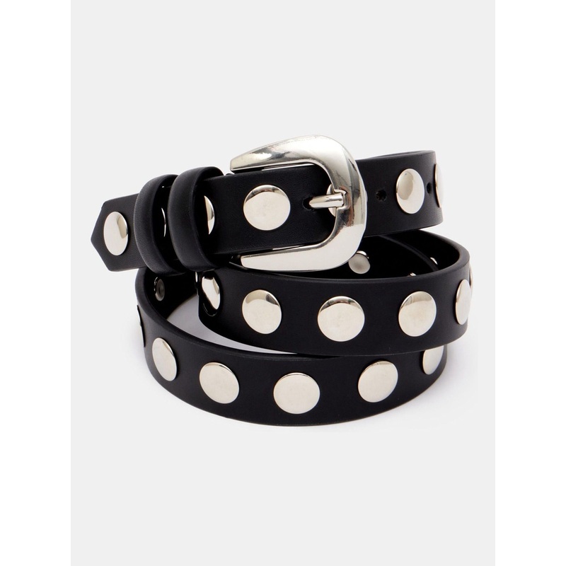 Hush Black Seren Studded Leather Belt