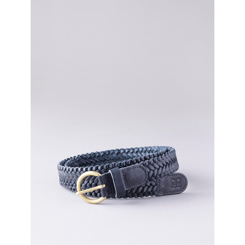 Lakeland Leather Navy Waverton Woven Belt