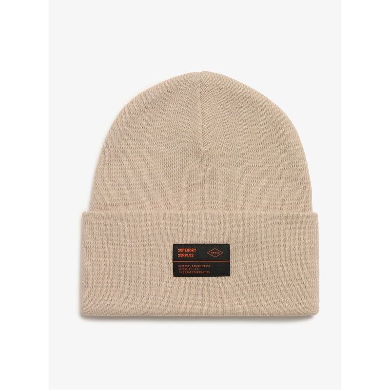 Superdry Chateau Grey Surplus 100% Cotton Knitted Beanie Hat