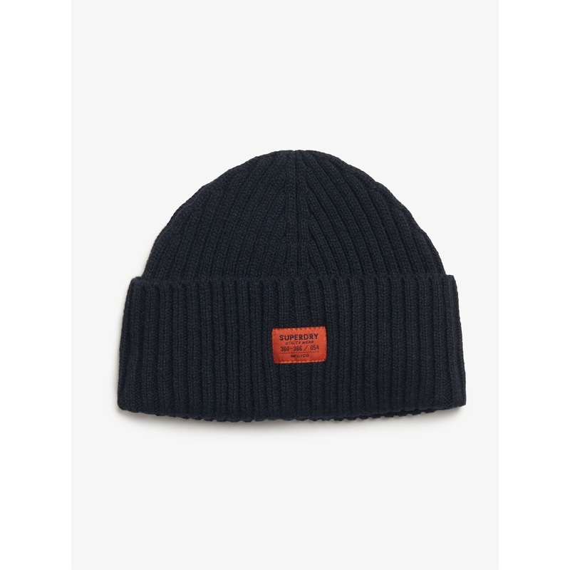 Superdry Eclipse Navy 100% Cotton Workwear Knitted Beanie Hat