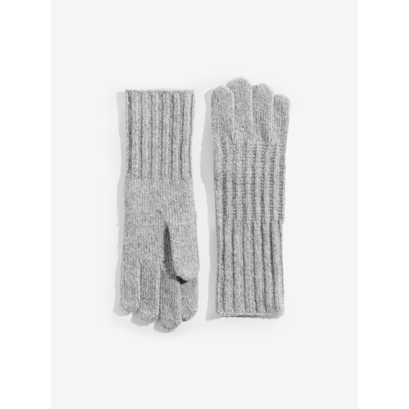 Lipsy Grey Shimmer Ribbed Knitted Gloves
