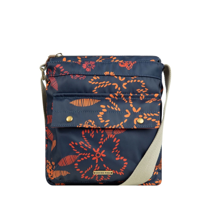 Weird Fish Blue Kait Printed Cross Body Bag