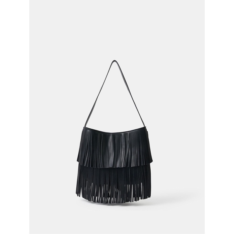Accessorize Black Fringe Shoulder Bag