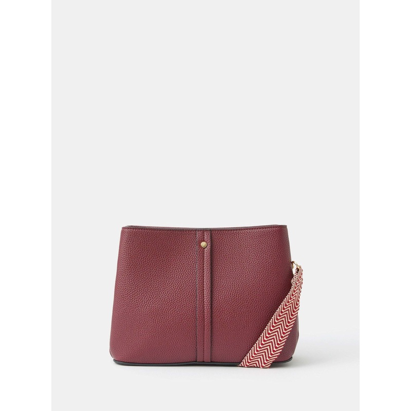 Accessorize Red Webbing Strap Cross-Body Bag