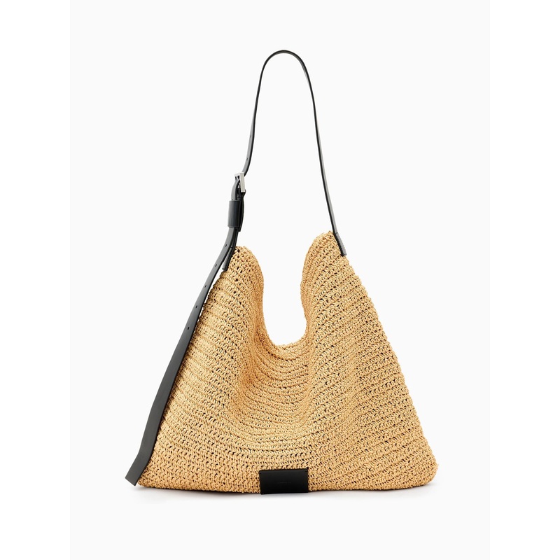 AllSaints Cream Asha Paper Shoulder Bag