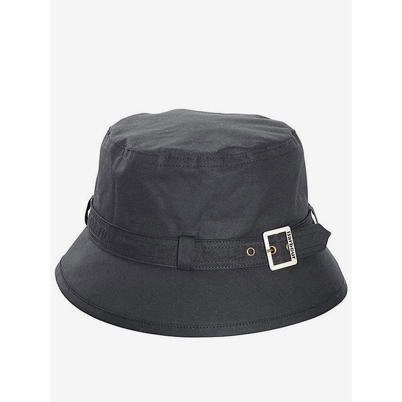 Barbour Black Kelso Wax Belted Bucket Hat