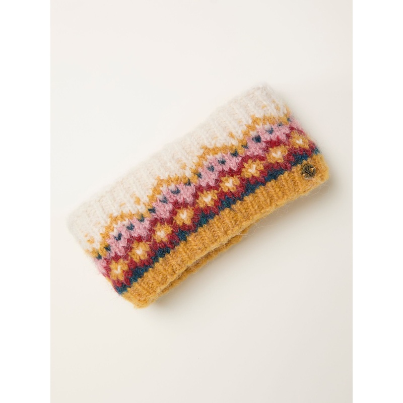 FatFace Luna Mustard Yellow Fairisle Headband