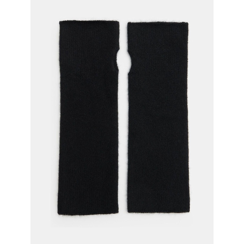 Hush Black Cashmere Fingerless Gloves