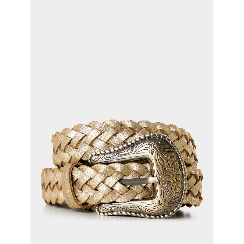 Joe Browns Gold Plaited Metallic Suede Belt