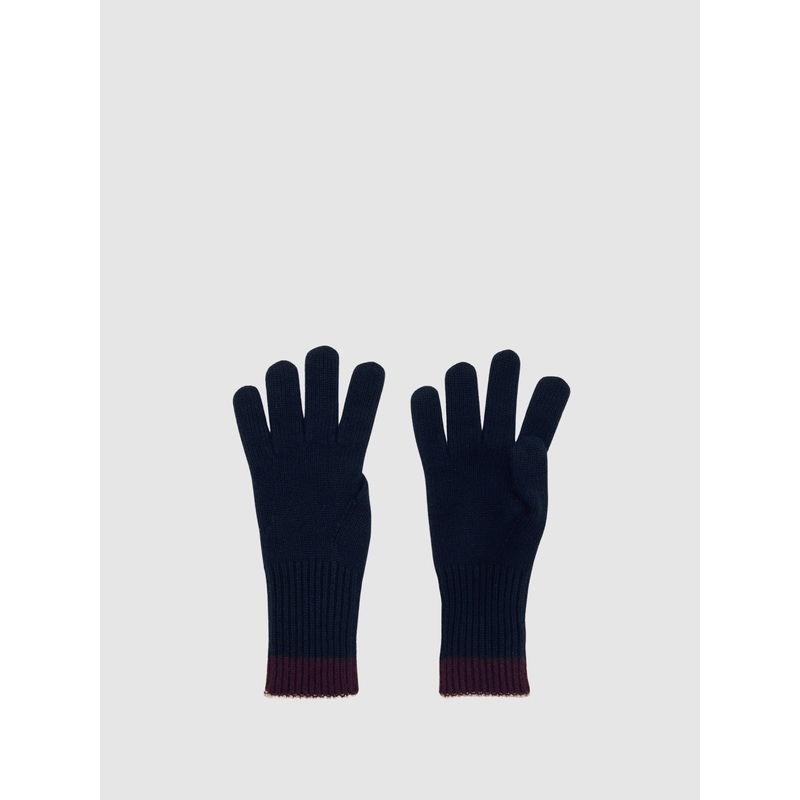 Reiss Navy Florise Wool-Blend Tipped Gloves With Cashmere