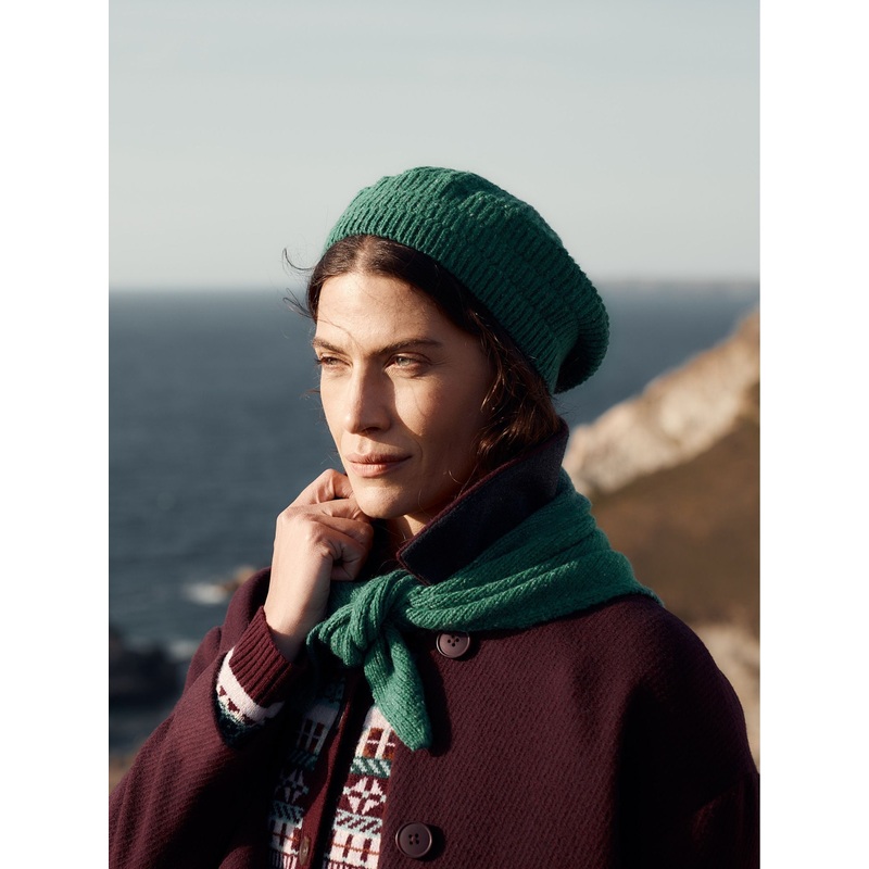 Seasalt Cornwall Green Driftway Beret Hat