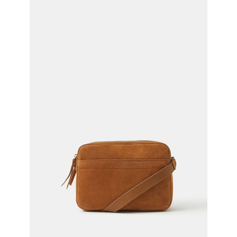 Accessorize Brown Small Suede Cross-Body Bag