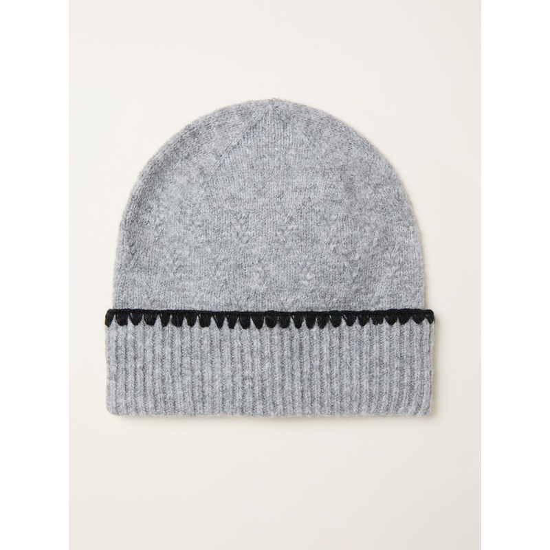 FatFace Grey Whipstitch Beanie