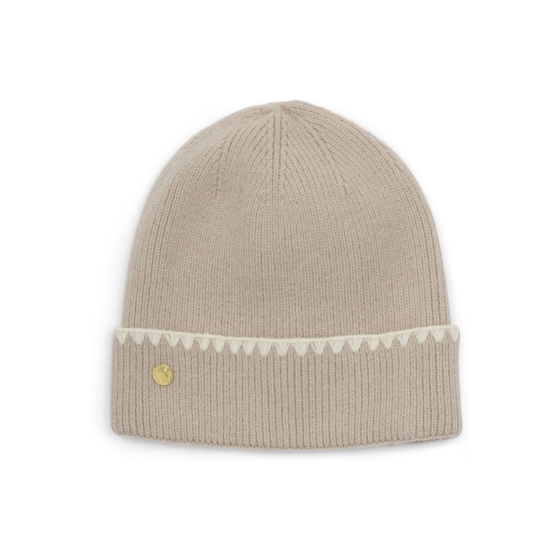 Katie Loxton Natural Whipstitch Knitted Hat