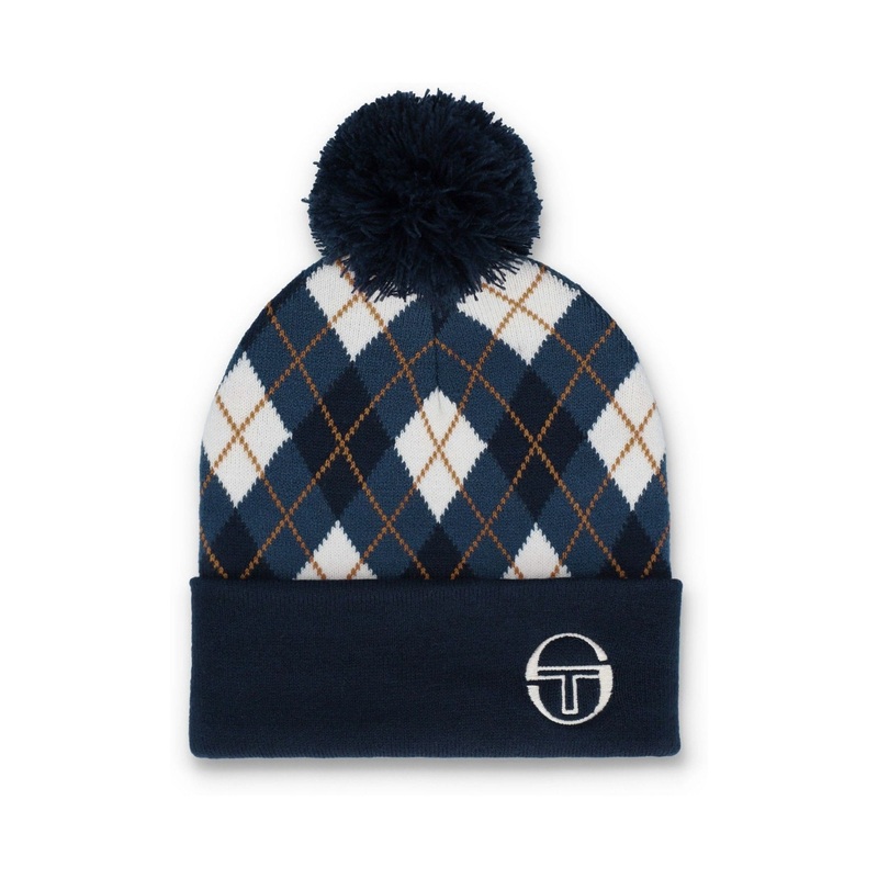 Sergio Tacchini Blue Hamilton Jacquard Argyle Beanie