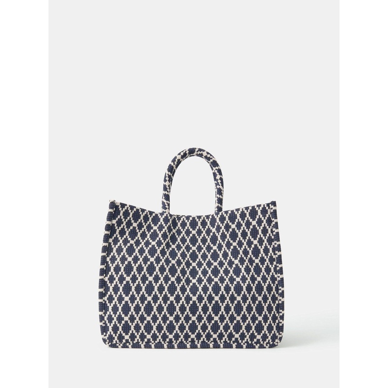 Accessorize Blue Geometric Print Textile Handbag