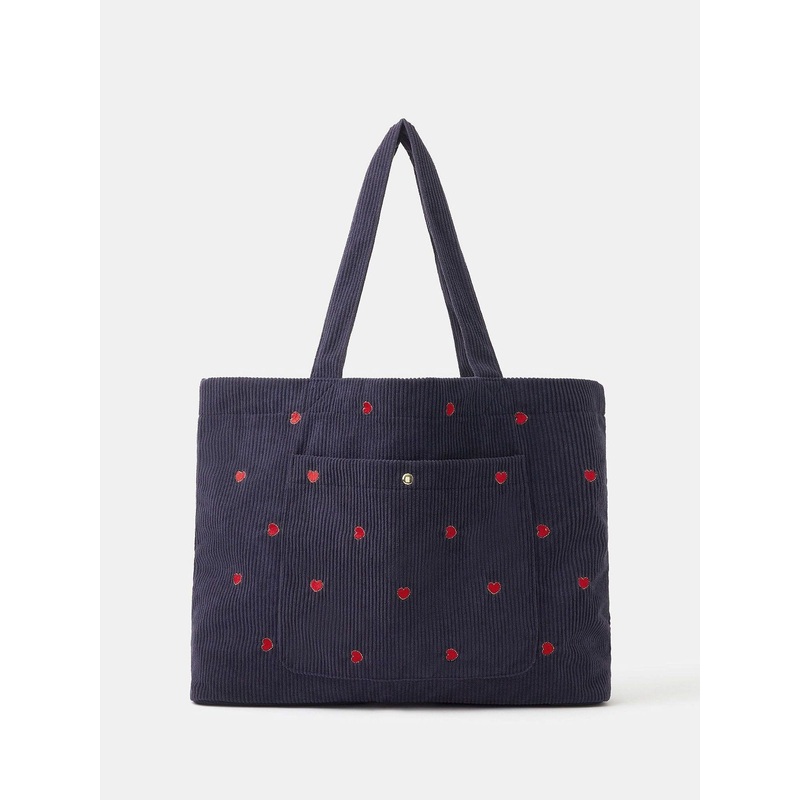 Accessorize Blue Heart Corduroy Shopper Bag