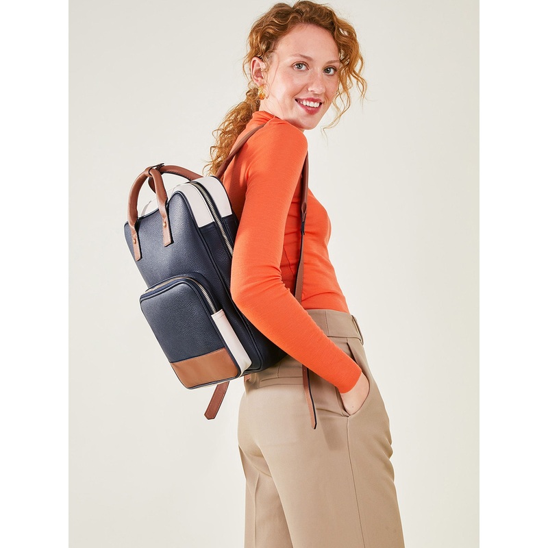 Accessorize Blue Pocket Top Handle Backpack