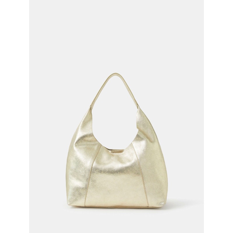 Accessorize Gold Slouchy Suede Shoulder Bag