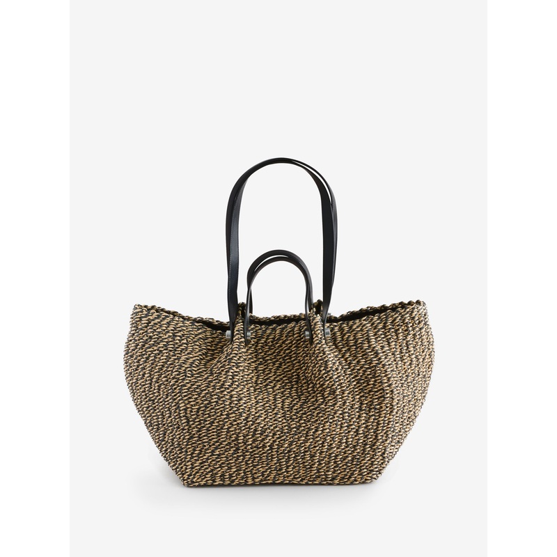 AllSaints Black/Brown Allington Paper Tote Bag