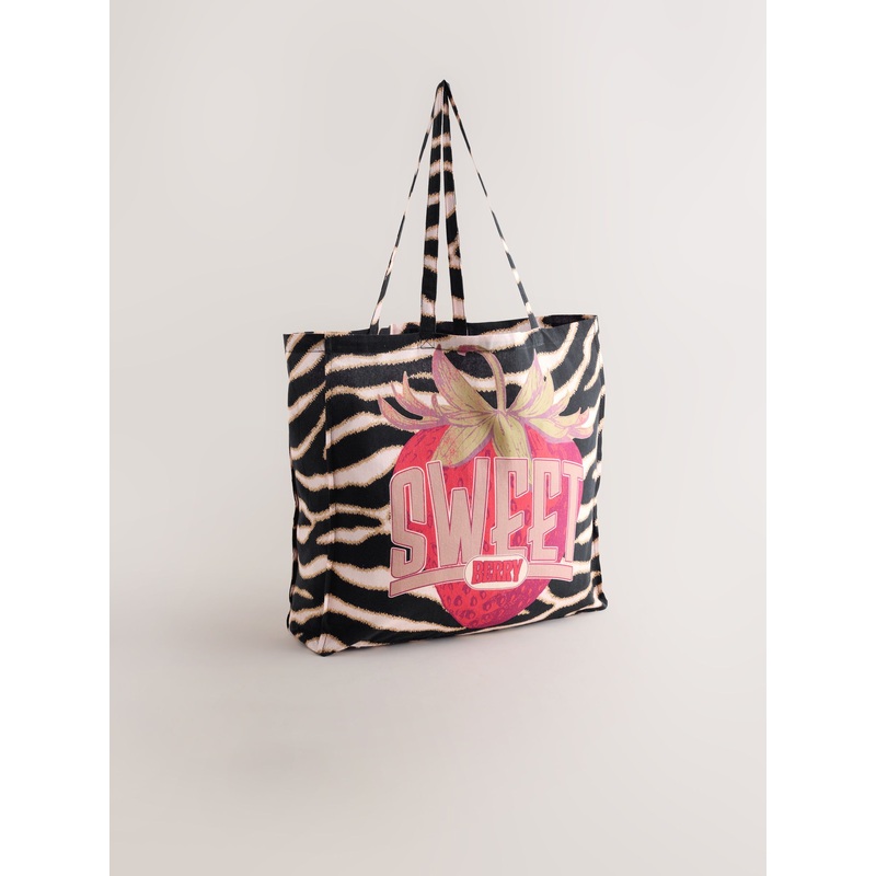 Animal Zebra Print 100% Cotton Lightweight Shopper Bag