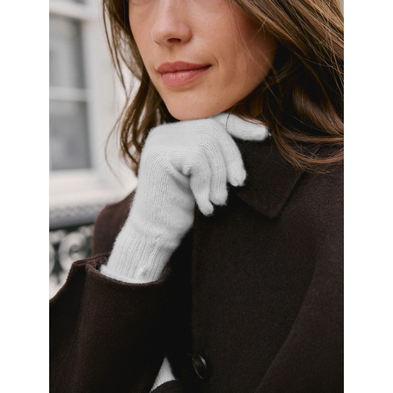 Cream 100% Cashmere Gloves