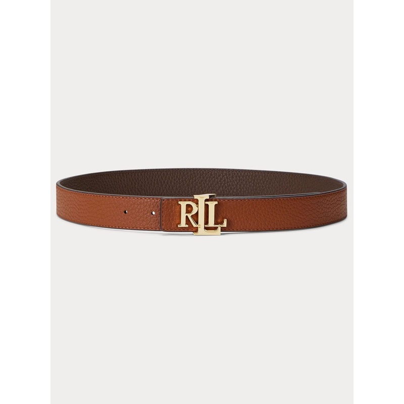 Lauren Ralph Lauren Tan Brown Leather Keeper Logo Belt
