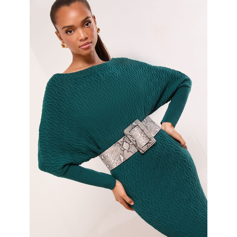 Lipsy Black Wide Buckle Belt
