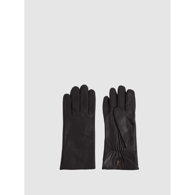 Reiss Black Giselle Leather Gloves