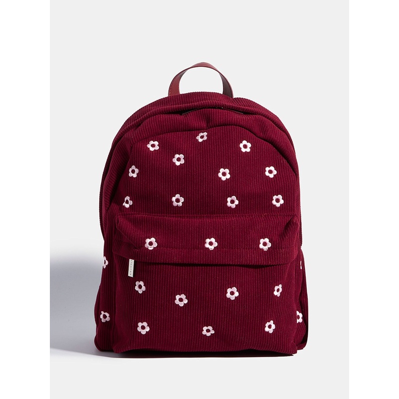 Skinnydip Red Ditsy Flower Embroidered Backpack
