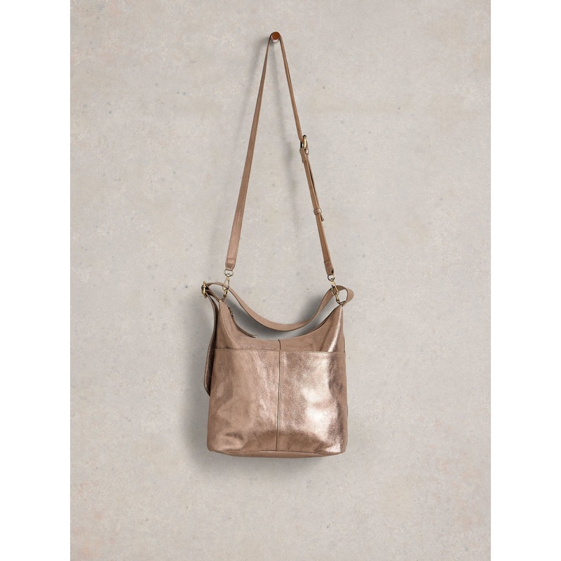 White Stuff Gold Sophia Leather Cross-Body Bag