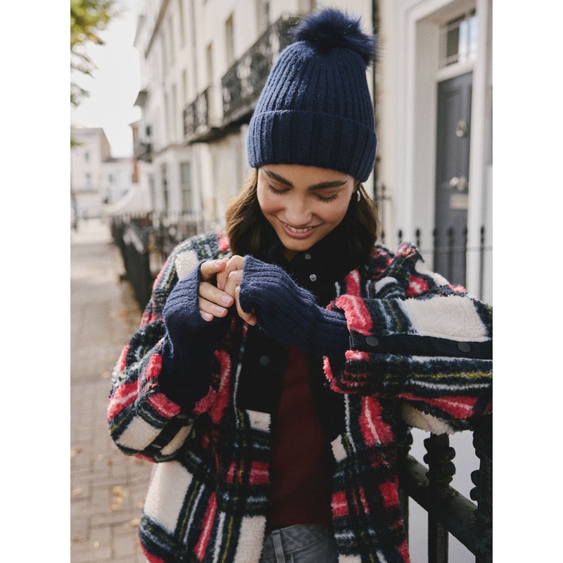 Navy Ribbed Handwarmer Gloves 1 Pack