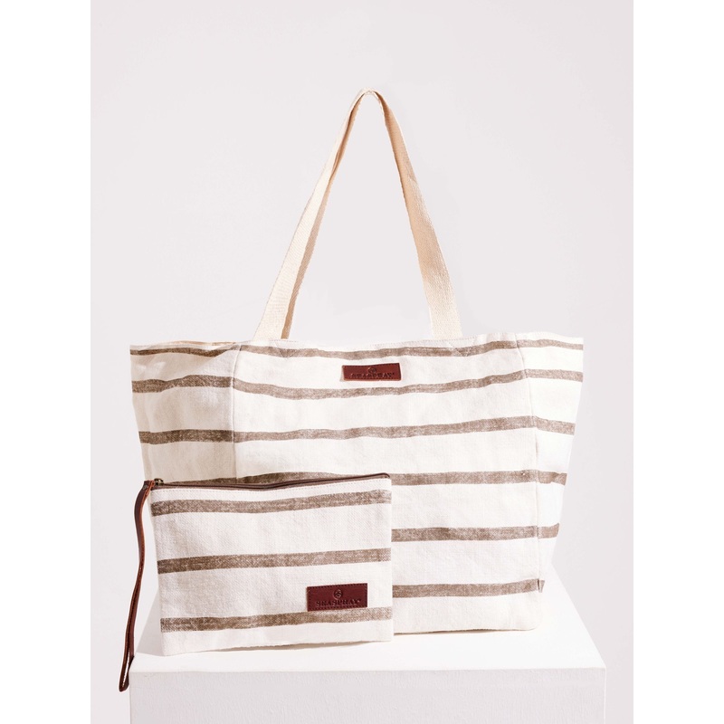 Seaspray Jumbie Stripe Beach Bag And Purse Set